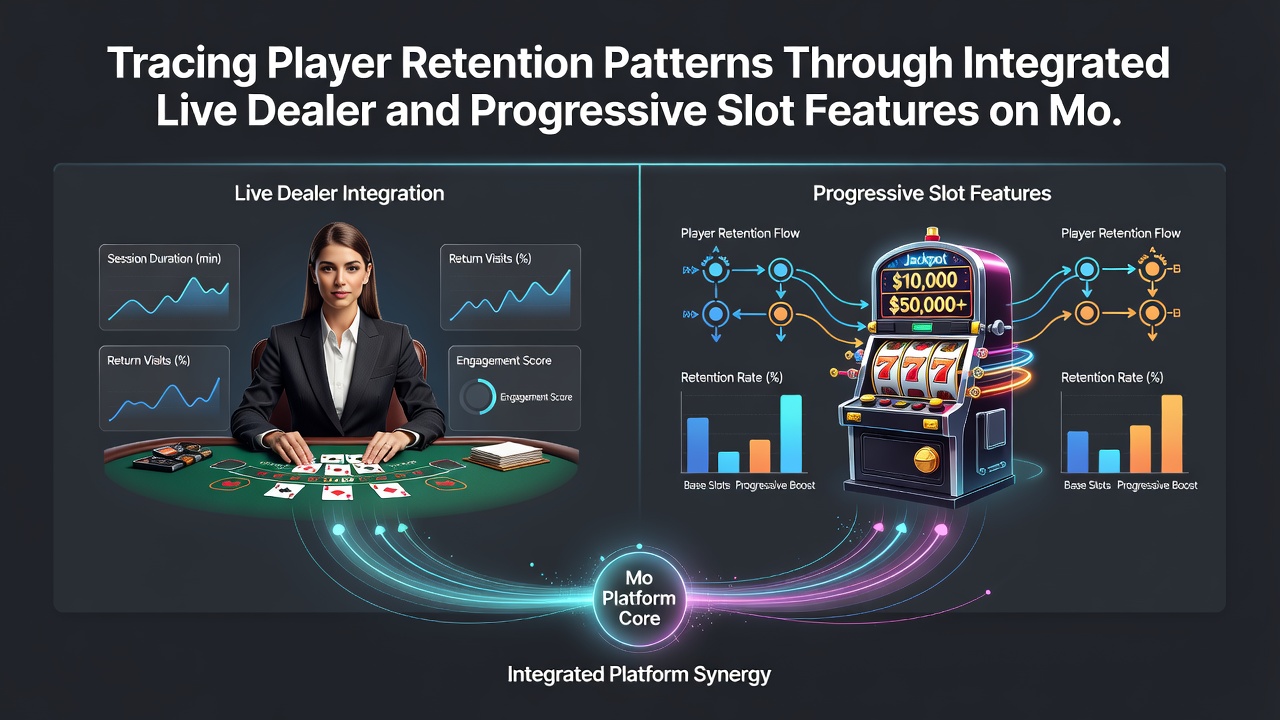 Analyse-Dashboard zeigt Retentionskurven durch Live-Dealer und progressive Slots auf mobilen Geräten
